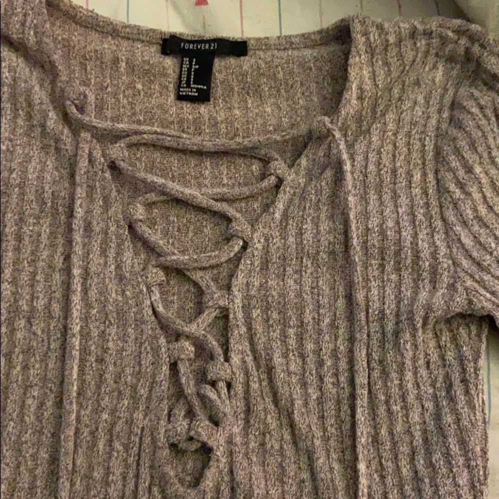 Forever 21 Long Sleeve Open Neck